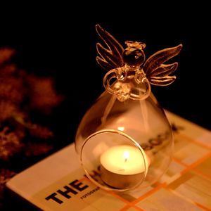 ingrosso lanterna portacandele-Romantico angelo crystal vetro candela portacandele appeso tea light lanterna candeliere bruciatore vaso fai da te decorazione festa di nozze q2