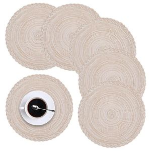 Wholesale 14 table for sale - Group buy Mats Pads Placemats For Dining Table Inch Braided Round Table Mats Heat Resistant Anti Skid Cotton Place