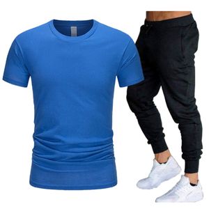 yaz track takımları toptan satış-Erkek Casual Eşofman Yaz Tasarımcısı Giysi Spor Iki Parçalı Set Siyah T Gömlek Parça Giyim Erkek Sweatsuit Spor Suits S XL