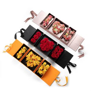casamentos das caixas de presente venda por atacado-Presente de casamento papel dia dos namorados flor de flores eu te amo caixa Q2