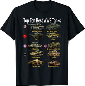 kaplan tankı gömlek toptan satış-Erkek T Shirts Top On Tank Sherman Panzer Panter Kaplan T Yaz Pamuk O Boyun T Shirt
