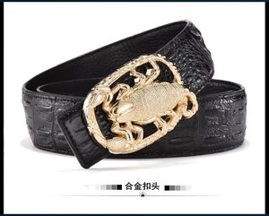 Toppkvalitet herrbälte Casual Jeans Alligator Scorpion Head Buckle Belts