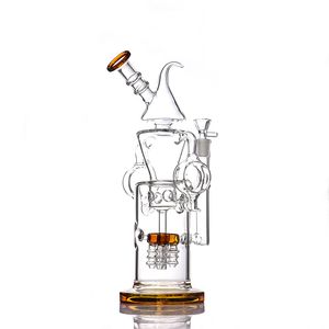 13 inches Large Recycler Bong Dab Rigs Big Glass bongs Water Pipes Thick Water Pipes Tobacco Hookahs With mm Bowl