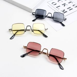 akrilik lensler toptan satış-Ücretsiz DHL Erkek Kız Moda Klasik Güneş Gözlüğü Bebek Çocuk Retro Metal Kare Güneş Gözlükleri Yaz Plaj Açık Spor Çocuk Anti UV Gözlük Gözlük