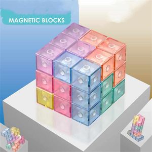 magnet toys for kids al por mayor-Descompresión Fidget Toys Puzzle Cubo magnético Magic Blocks Magnet x3 Educativo Juguete educativo para niños Niños con Bloque de construcción Tarjeta de pantalla