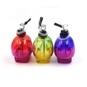 Hookahs skull mini bongs glass bong with silicone plug dab rigs oil rig water pipes colorful smoking bubbler