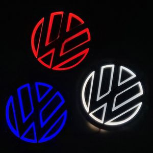 11cm x cm D Embleem Badge Sticker LED Light and Grill Grille Hood Bonnet Decoratieve lamp voor Volkswagen VW Golf Bora CC Magotan Tiguan Scirocco