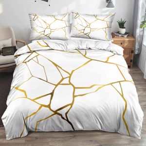 3D Nowoczesne marmurowe kołdra zestaw Zestawy pościelowe Comforter S Poszewka częściowa Duvet Cover Linens Bed King x200 Bedspreads