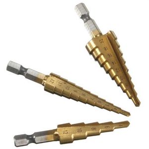 Wholesale step drill bits wood for sale - Group buy Drill Bits set HSS Titanium Coated Step Bit for Metal mm mm mm High Speed Steel Wood ing Power Tools XCKN