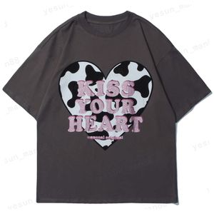 T shirts Harajuku Kiss Je Hart Print Short Mouw T shirts Streetwear Fashion Zomer Hip Hop Casual Katoen Tees Tops