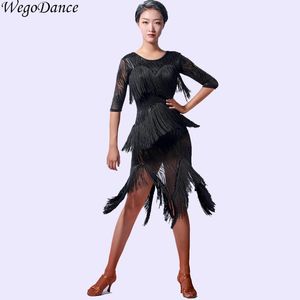Wholesale woman stage resale online - Stage Wear Latin Tassel Dress Dance Performance Costume Woman Fringe Clothing Free