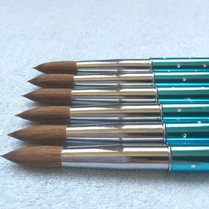 Nail Art Kits Manicure Tool Round Sharp Borste Set för akryl UV Gel Ritning Pen metallmålning Sable med Diamond Kolinsky