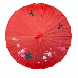82 CM Artificial Oil Paper Umbrellas Silk Cloth Wooden Handle Umbrella Dance Cosplay Prop Umbelliferae Chinese Style SEAWAY GWF12621