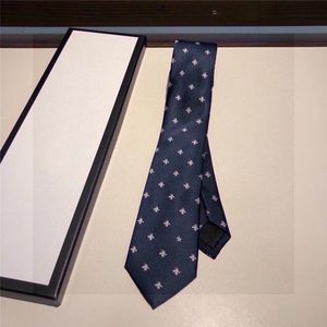 Mens Designer Ties Silk Jacquard Brand Classic Bee Print Handmade Necktie For Men Wedding Casual Business Fashion Neck Tie With Box