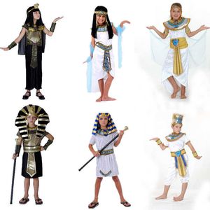 Barn pojke flicka forntida egypt egyptisk farao prins prinsessa kostym barn cosplay kläder Grekland födelsedagsfest halloween Q0910