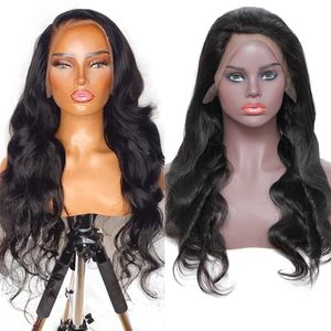 30 inches x4 Lace Closure Front Wigs With Frontal Density Brazilian Straight Kinky Curly Body Deep Water Wave Human Hair Transparent Wig for Women