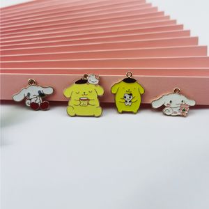 10st Pack Cartoon Bear Charms Golden Tone Metal Kawaii Animal Cherry Earring Pendant DIY Fashion Smycken Tillbehör