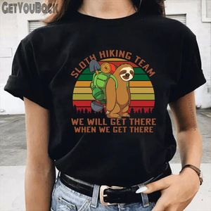 yürüyüş kadın giyim toptan satış-Sloth Yürüyüş Takımı Komik Erkek T Gömlek ve Kadınlar Kız Harajuku s Animaltops Tee Kadın Giysileri Bırak Gemi