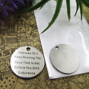 40pcs stainless steel charms quot hebrews Keep Running The Race that is Set Before You With Endurance quot more style choosing DIY pendants fo necklace