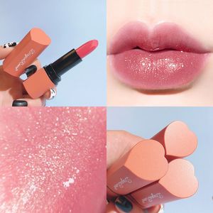 rosa lippenstift make-up. großhandel-6 farben luxus lippenstift lippen make up wasserdicht schimmern lang anhaltend pigment nackt rosa mermaid lippenstifte