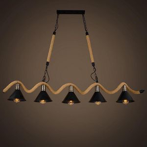 Hanglampen Moderne lichten heads Amerikaanse industriële creatieve persoonlijkheid bar cafe kledingwinkel touw armatuur armatuur