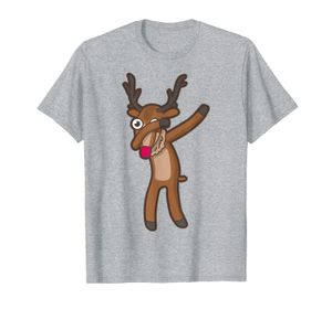 gömlek ren geyiği toptan satış-Dabbing Rudolph Kırmızı Burunlu Ren Geyiği Komik Noel Hediye T Shirt