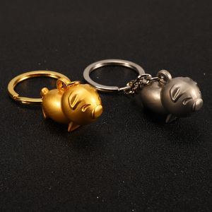 År av gris Kreativa Little Golden Key Ring Metal Par Mascot Pendant Zodiac Gifts