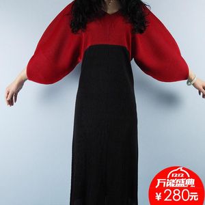 Casual Jurken Selling Miyake V nek Geplooide eendelige kleding kleding Elegant op voorraad