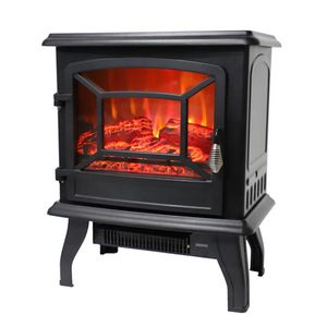 17 inch w Freestanding Fireplace Fake Wood Single Color Heating Wire A Rocker Flame Switch a Rocker Heating Button a Temperature Control Knob a31
