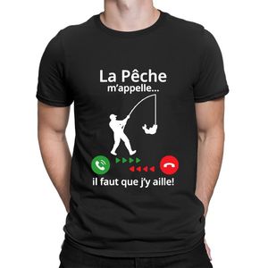 Wholesale funny fishing shirts for sale - Group buy Men s T Shirts Fishing Calls Me I Must Go La Pêche M appelle Je Dois Y Aller Funny Mens Shirt Short Sleeve Unisex High Quality Novelty T Sh