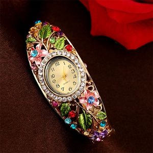 Autentisk Cloisonne Armband Klocka Populära Eleganta Inlägg Diamond National Style Palace Målade Smycken Kvinnor