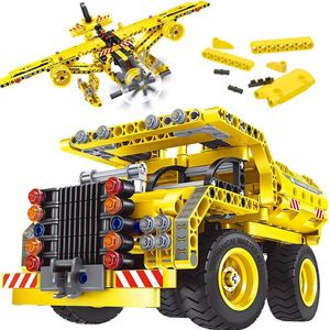 camioneta al por mayor-Juguetes de vehículos de juguetes para niños Camión volquete o aeroplano en Juego de ingeniería de construcción Regalo