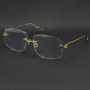 weibliche rahmen für glas großhandel-Verkauf von Männern Frauen Randlose Gold Metall Sonnenbrille Rahmen Eyewear Lunettes Mode Klassische Gläser Hochwertige Brillenrahmen Männliche und weibliche Multiple Models