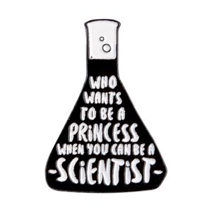 ciencia de la ciencia al por mayor-Científico Esmalte Pin Beaker Química Experimento Broche Para Bolsa Copia Copia Pin Pines Science Princess Insignia Joyería Regalo Amigos