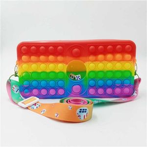 With dice fidget chessboard purses backpack finger game crossbody shoulder bag rainbow tie dye chess board stationery box pencil case pocket pouch puzzle GT1K7ZQ