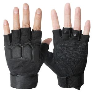 1 Pair Tactical Glove Half Finger Gloves Slip Resistant For Cycling Camping Hunting XL Army Green