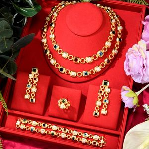 brincos diy moda venda por atacado-Brincos Colar Missvikki Luxo na moda Linda Dubai Gold DIY Bangle Ring Conjuntos de jóias para mulheres casamento de alta qualidade