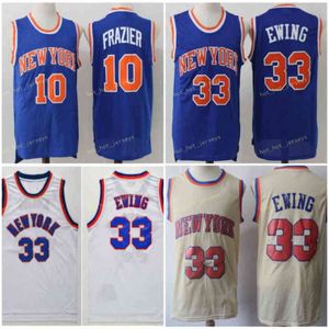 maillots de retour vintage achat en gros de Vintage Patrick Ewing NY Jersey Jersey Retro Mitchell Ness Walt Frazier Basketball Jerseys cousu