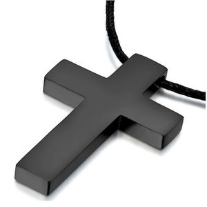 Wholesale crucifix pendant for sale - Group buy ZORCVENS Classic Black Cross Pendant with Rope Chain Necklace Stainless Steel Men s Jewelry Simple Style Crucifix Choker Colar