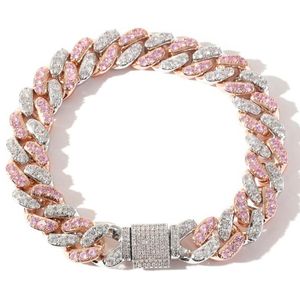Wholesale white zircon bracelets for sale - Group buy Bangle Hip Hop Bracelet mm Micritarated White Zircon Cabbits Chain