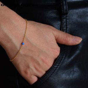 Wholesale indian jewelry 925 silver resale online - Natural Opal Beads Bangles Indian Jewelry Gold Filled Silver Minimalist Jewelry Handmade Boho Bracelet Women H0903