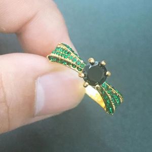 Wholesale black zircon stone for sale - Group buy Wedding Rings Classic Camber Concave Micro Pave Black Stone Ring For Women Dazzling Crystal Zircon Delicate Jewelry Gifts