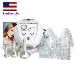 Lager i USA Vakuum Massage Therapy Machine Förstoring Pump Lyftning Bröstförstärkare Massager Cup Kroppsformning Lymfdränering
