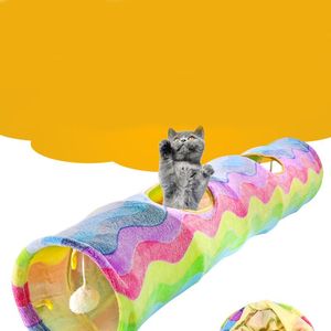 Wholesale foldable tunnel for sale - Group buy Cat Toys Rainbow Tunnel Tube Holes Pet Training Toy Play Squeaky Foldable Indoor Outdoor Interactive Supplies