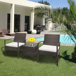 3 Outdoor Patio Living Room Furniture Sets Rattan Chairs Wicker Set Indoor Use for Backyard Porch Garden Poolside Balcony