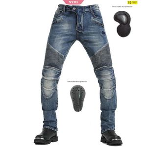 ingrosso motorcycle pants protector-Jeans da uomo Moto Guida per moto Pantaloni da corsa con ginocchio Hip Protector Pads Regali