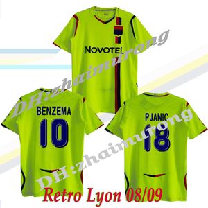 ingrosso kit di lyon away.-Retro Lione Away Soccer Jerseys Benzema Juninho Ederson Pjanic Vintage Futbol Kit Camicia da calcio classica