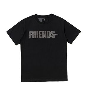 erkekler mayo tişörtleri toptan satış-Tasarımcı Tops Rhinestone Logo Erkekler Ve Kadınlar Çift Kişilik Popüler Rahat Gevşek Kısa Kollu Saf Pamuk T shirt Trendy Boy Tees