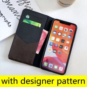 Designer Fashion Portemonnee Telefoon Gevallen voor iPhone Pro Pro Max Pro XS XR XSMA Topkwaliteit Lederen Kaarthouder Sticker Luxe Cellphone Cover