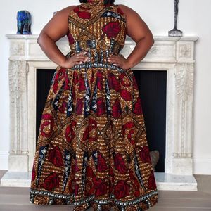 printing slings toptan satış-Erkek Ceketler Afrika Giysileri Dashiki Baskı Parti Omuz Kapalı Bayanlar Sling Elbise Afrika Elbiseler Kadınlar Için Bazin Ankera Uzun Robe J30